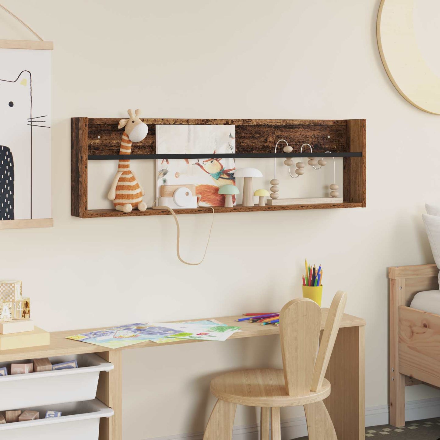 Magazine Rack Old Wood 100 x 12 x 30 cm Engineered Wood