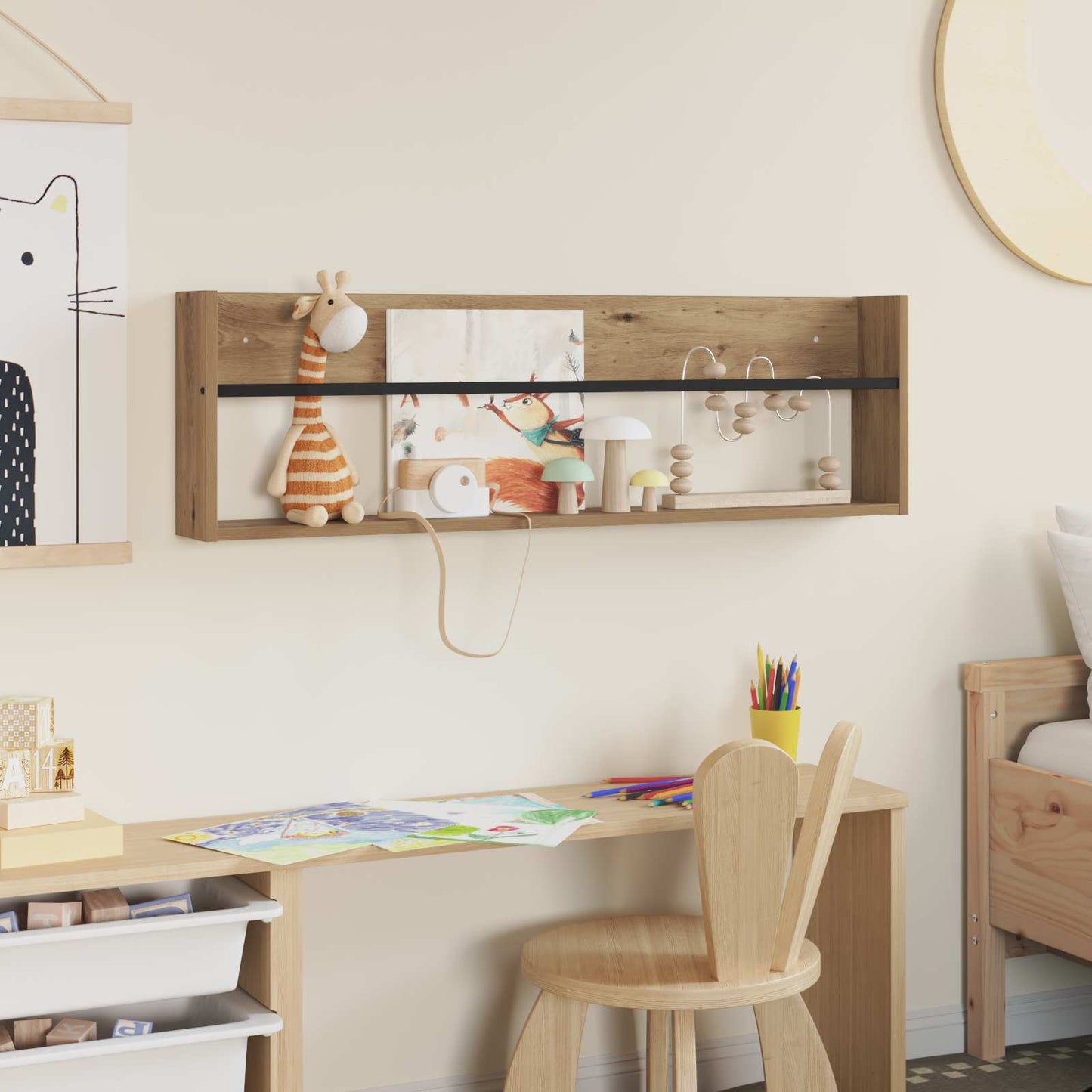 Magazine Rack Artisan Oak 100 x 12 x 30 cm Engineered Wood
