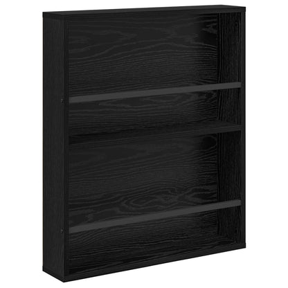 Magazine Rack 2 pcs Black Oak 60 x 12 x 70 cm Engineered Wood
