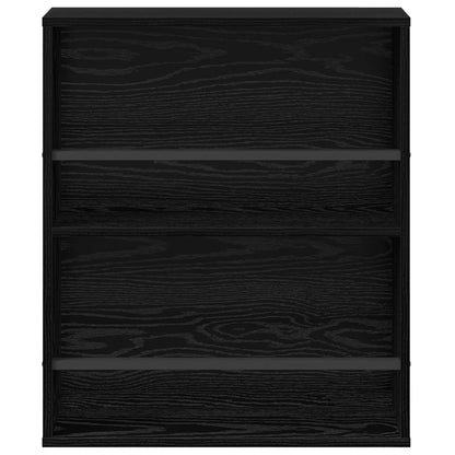 Magazine Rack 2 pcs Black Oak 60 x 12 x 70 cm Engineered Wood