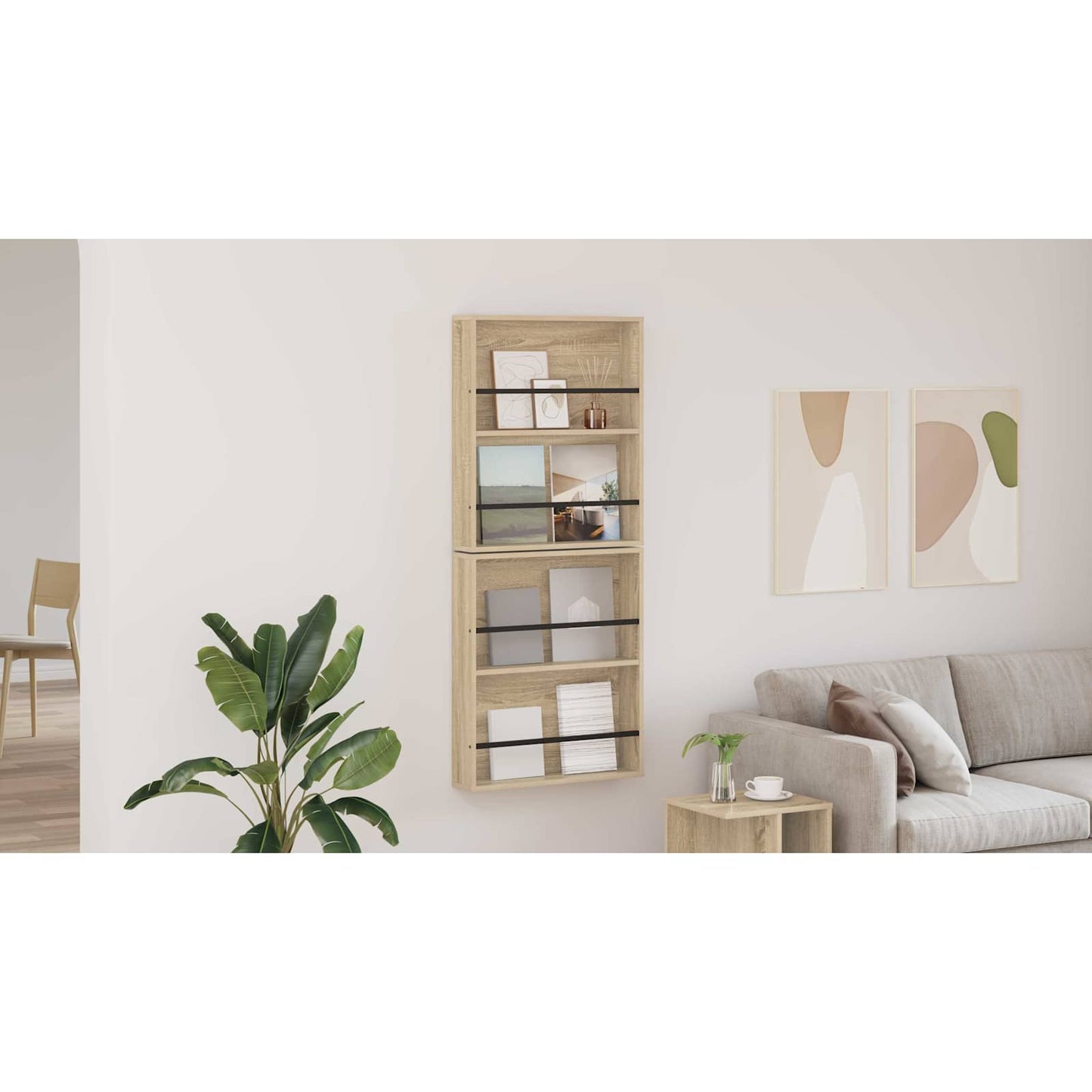 Magazine Rack 2 pcs Sonoma Oak 60 x 12 x 70 cm Engineered Wood