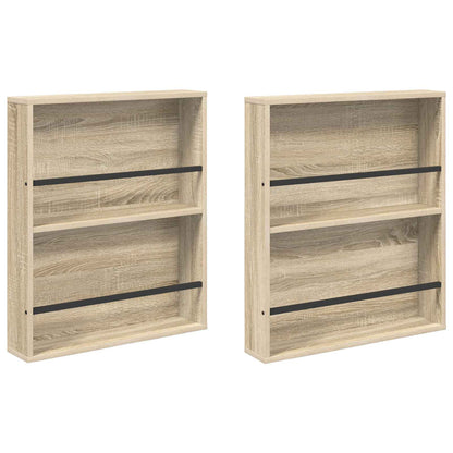 Magazine Rack 2 pcs Sonoma Oak 60 x 12 x 70 cm Engineered Wood