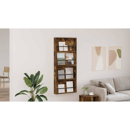 Magazine Rack 2 pcs Smoked Oak 60 x 12 x 70 cm Engineered Wood