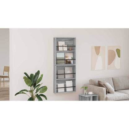 Magazine Rack 2 pcs Grey Sonoma 60 x 12 x 70 cm Engineered Wood