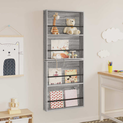 Magazine Rack 2 pcs Grey Sonoma 60 x 12 x 70 cm Engineered Wood