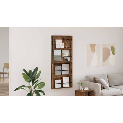 Magazine Rack 2 pcs Old Wood 60 x 12 x 70 cm Engineered Wood