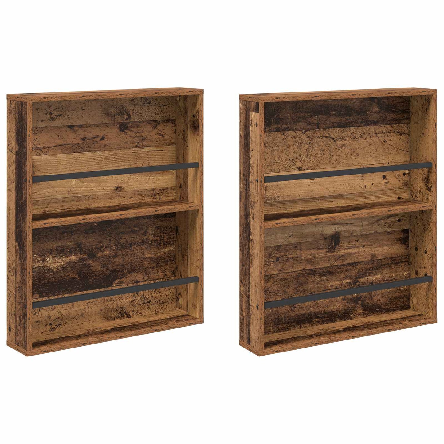 Magazine Rack 2 pcs Old Wood 60 x 12 x 70 cm Engineered Wood