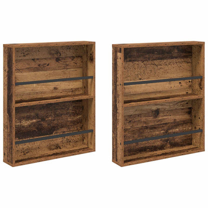 Magazine Rack 2 pcs Old Wood 60 x 12 x 70 cm Engineered Wood