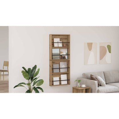 Magazine Rack 2 pcs Artisan Oak 60 x 12 x 70 cm Engineered Wood
