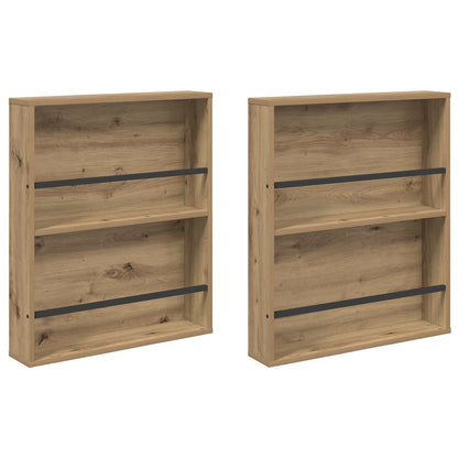 Magazine Rack 2 pcs Artisan Oak 60 x 12 x 70 cm Engineered Wood