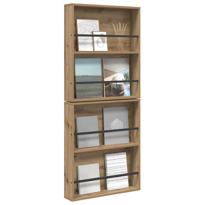 Magazine Rack 2 pcs Artisan Oak 60 x 12 x 70 cm Engineered Wood