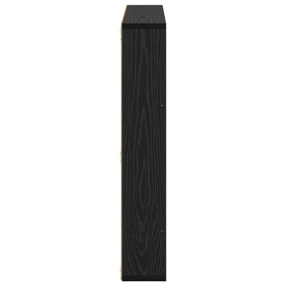 Magazine Rack Black Oak 80 x 12 x 70 cm Engineered Wood