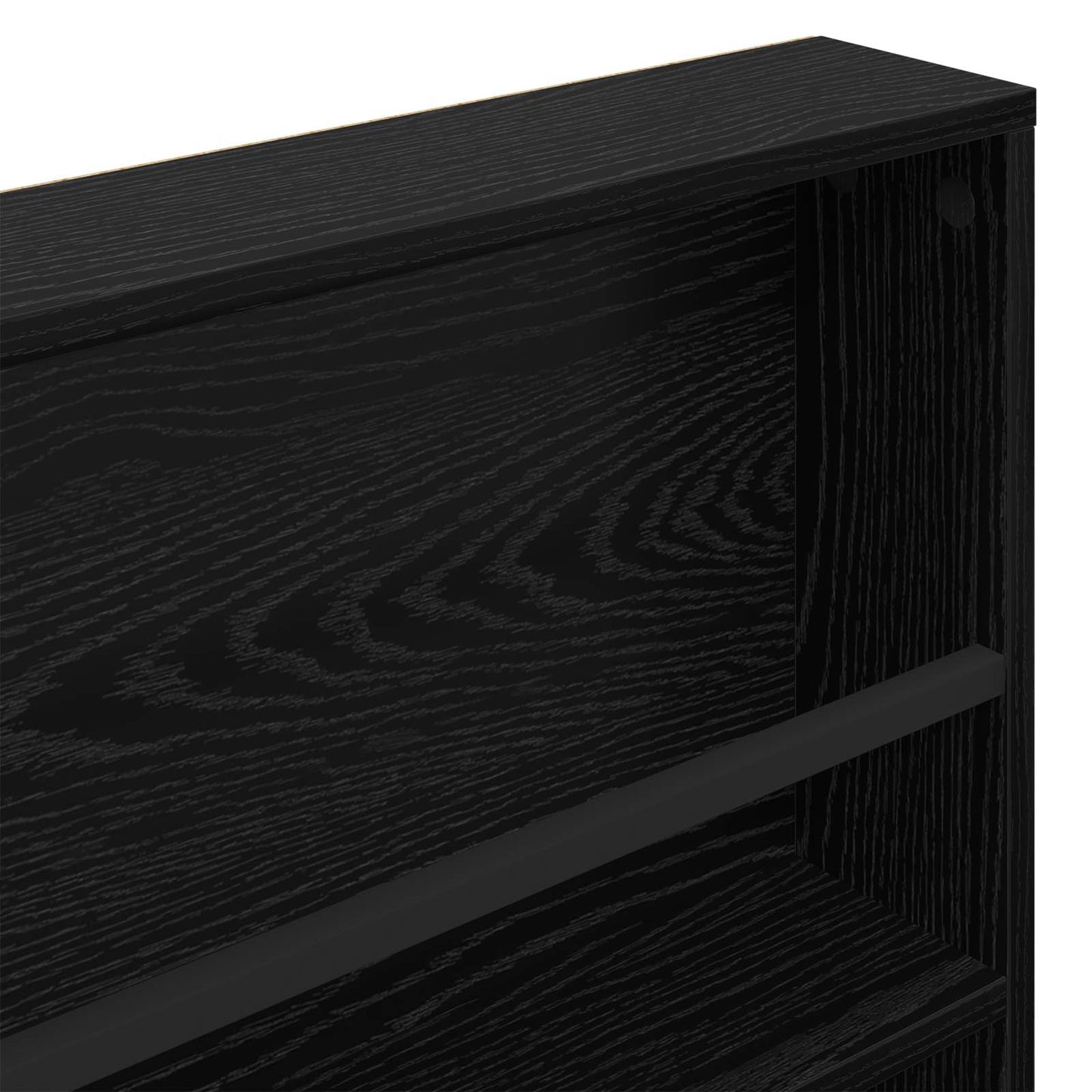 Magazine Rack 2 pcs Black Oak 80 x 12 x 70 cm Engineered Wood