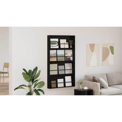 Magazine Rack 2 pcs Black Oak 80 x 12 x 70 cm Engineered Wood