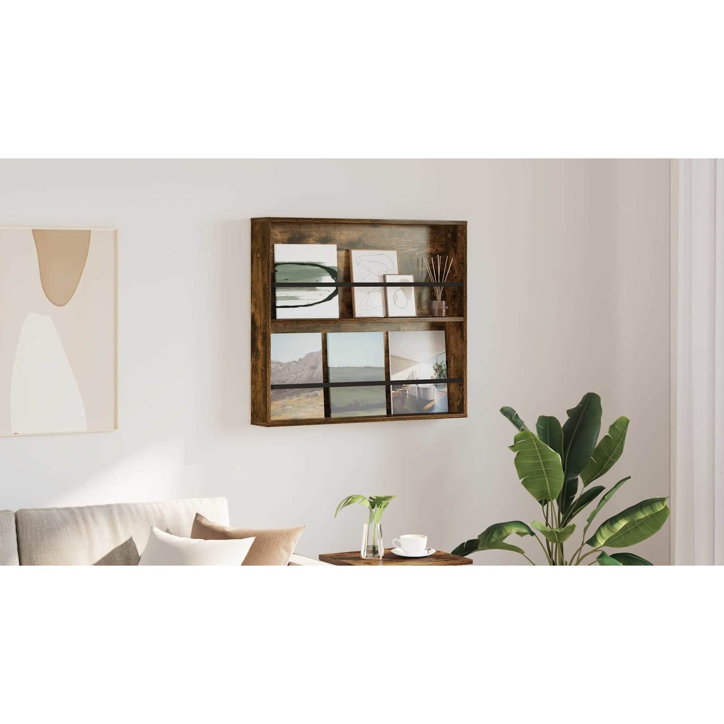 Magazine Rack Smoked Oak 80 x 12 x 70 cm Engineered Wood
