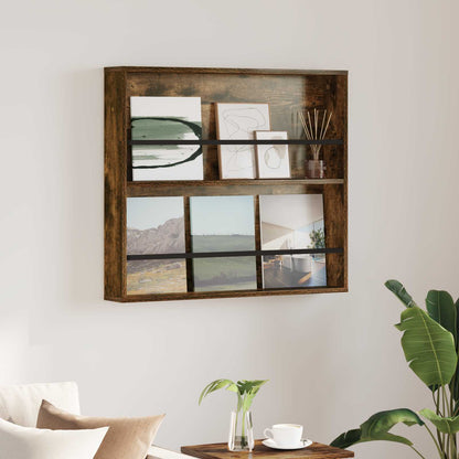 Magazine Rack Smoked Oak 80 x 12 x 70 cm Engineered Wood