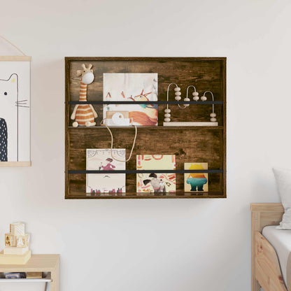 Magazine Rack Smoked Oak 80 x 12 x 70 cm Engineered Wood