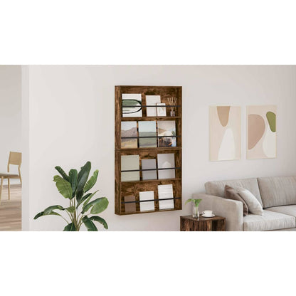 Magazine Rack 2 pcs Smoked Oak 80 x 12 x 70 cm Engineered Wood