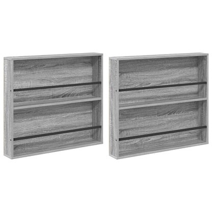 Magazine Rack 2 pcs Grey Sonoma 80 x 12 x 70 cm Engineered Wood