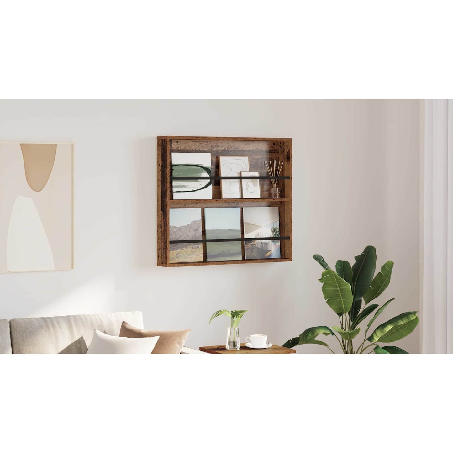 Magazine Rack Old Wood 80 x 12 x 70 cm Engineered Wood
