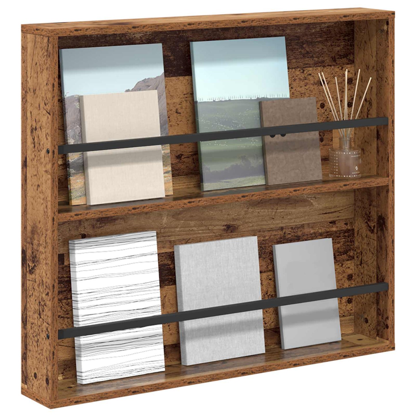 Magazine Rack Old Wood 80 x 12 x 70 cm Engineered Wood