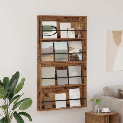 Magazine Rack 2 pcs Old Wood 80 x 12 x 70 cm Engineered Wood