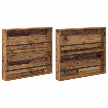 Magazine Rack 2 pcs Old Wood 80 x 12 x 70 cm Engineered Wood