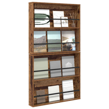 Magazine Rack 2 pcs Old Wood 80 x 12 x 70 cm Engineered Wood