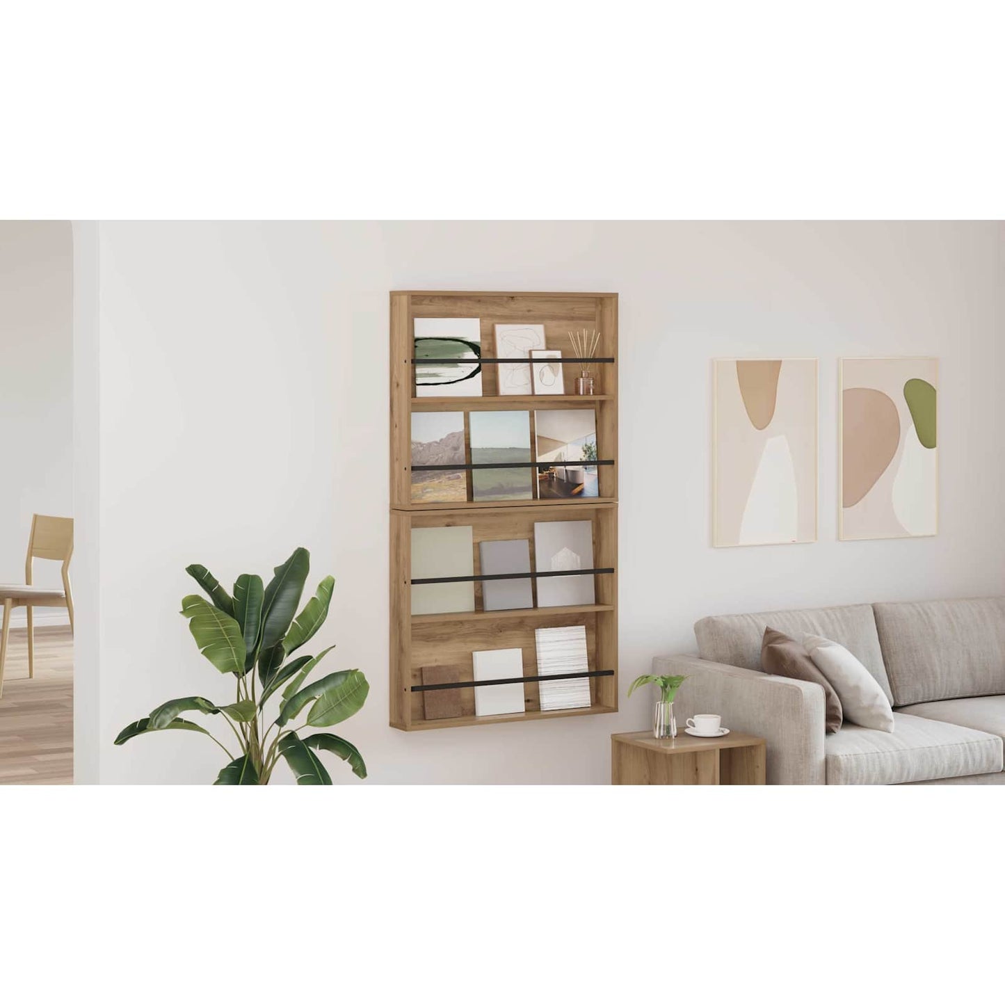 Magazine Rack 2 pcs Artisan Oak 80 x 12 x 70 cm Engineered Wood