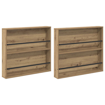 Magazine Rack 2 pcs Artisan Oak 80 x 12 x 70 cm Engineered Wood