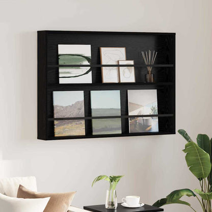 Magazine Rack Black Oak 100 x 12 x 70 cm Engineered Wood
