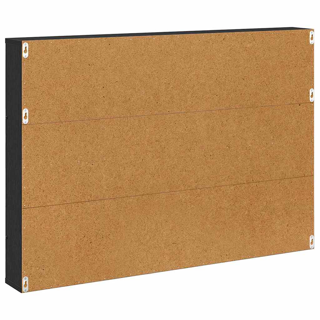 Magazine Rack Black Oak 100 x 12 x 70 cm Engineered Wood
