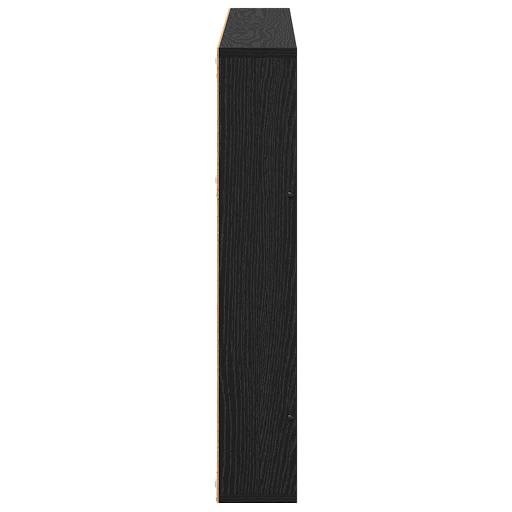 Magazine Rack Black Oak 100 x 12 x 70 cm Engineered Wood