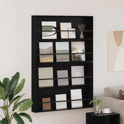 Magazine Rack 2 pcs Black Oak 100 x 12 x 70 cm Engineered Wood