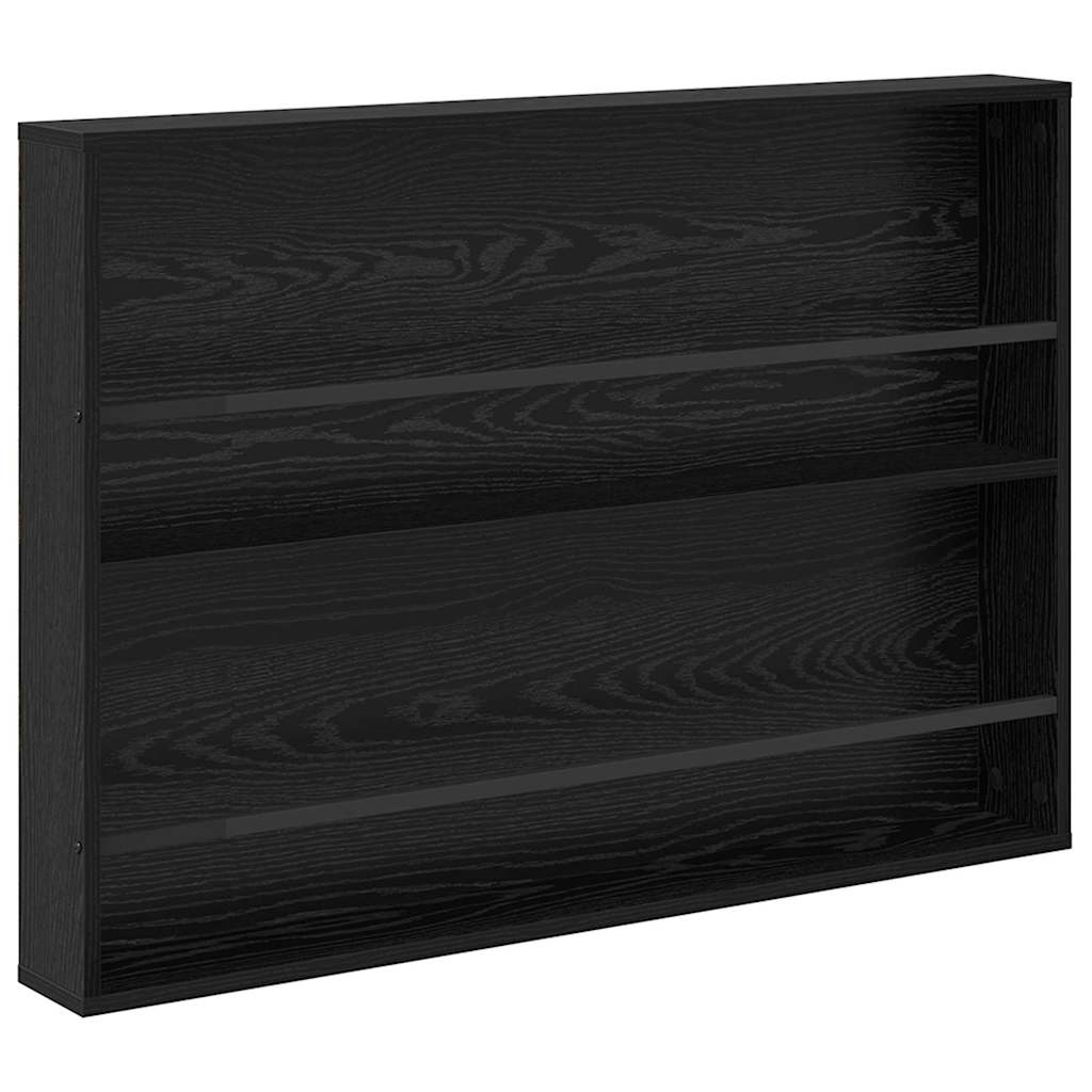 Magazine Rack 2 pcs Black Oak 100 x 12 x 70 cm Engineered Wood