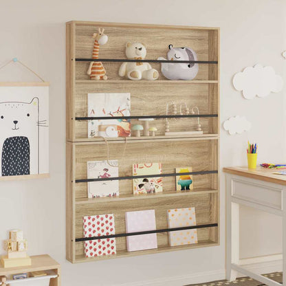 Magazine Rack 2 pcs Sonoma Oak 100 x 12 x 70 cm Engineered Wood