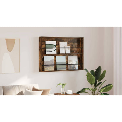 Magazine Rack Smoked Oak 100 x 12 x 70 cm Engineered Wood