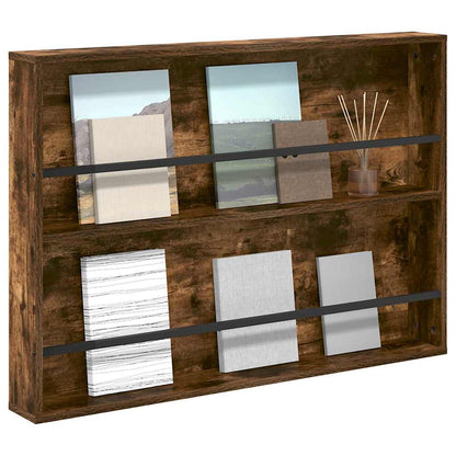 Magazine Rack Smoked Oak 100 x 12 x 70 cm Engineered Wood