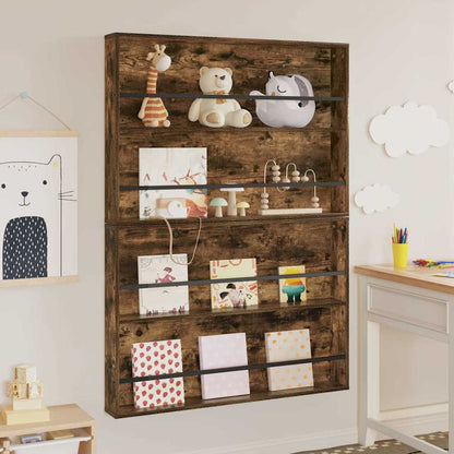 Magazine Rack 2 pcs Smoked Oak 100 x 12 x 70 cm Engineered Wood