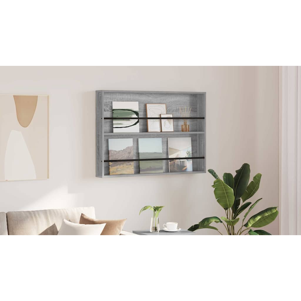 Magazine Rack Grey Sonoma 100 x 12 x 70 cm Engineered Wood