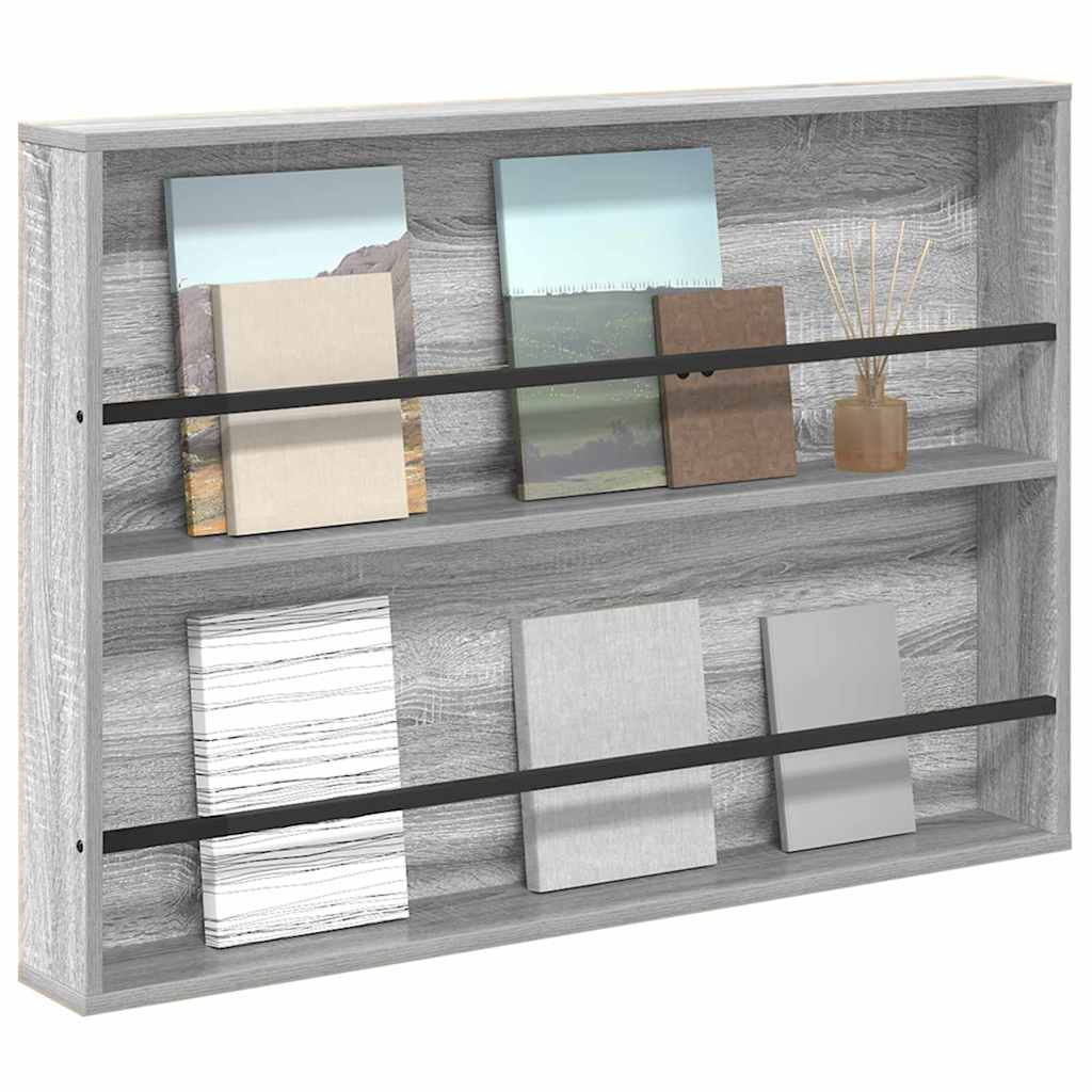 Magazine Rack Grey Sonoma 100 x 12 x 70 cm Engineered Wood