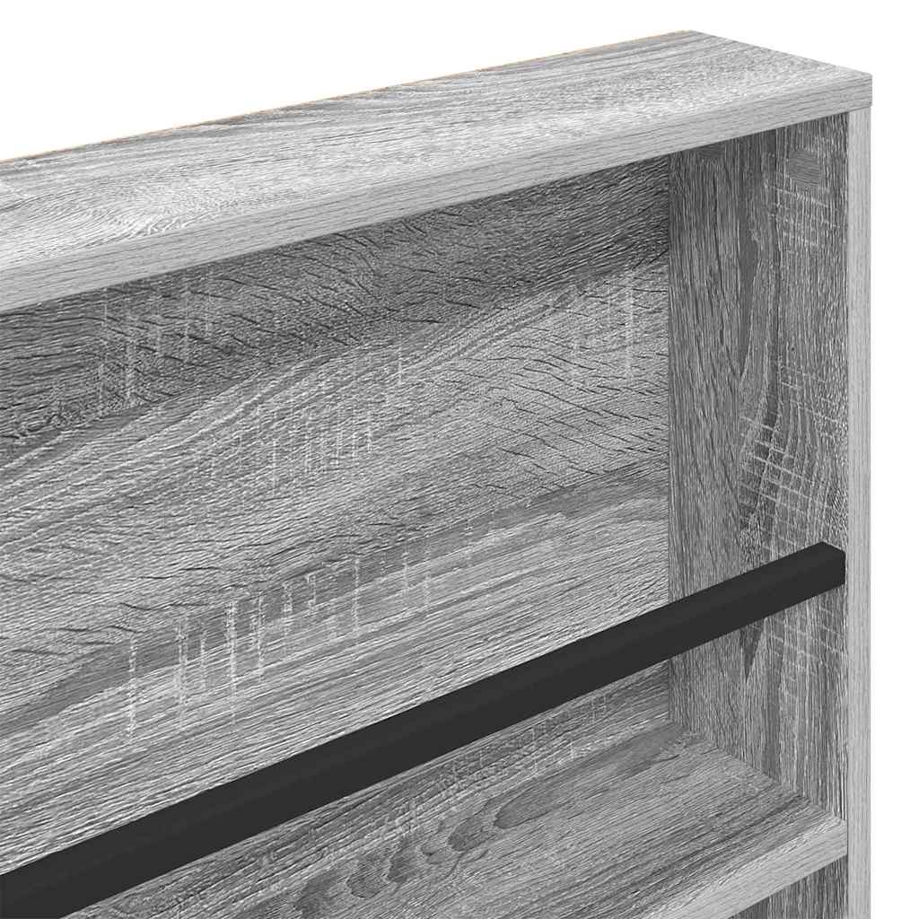 Magazine Rack with Shelf 2 pcs Grey Sonoma 100 x 12 x 70 cm