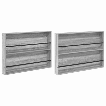 Magazine Rack with Shelf 2 pcs Grey Sonoma 100 x 12 x 70 cm