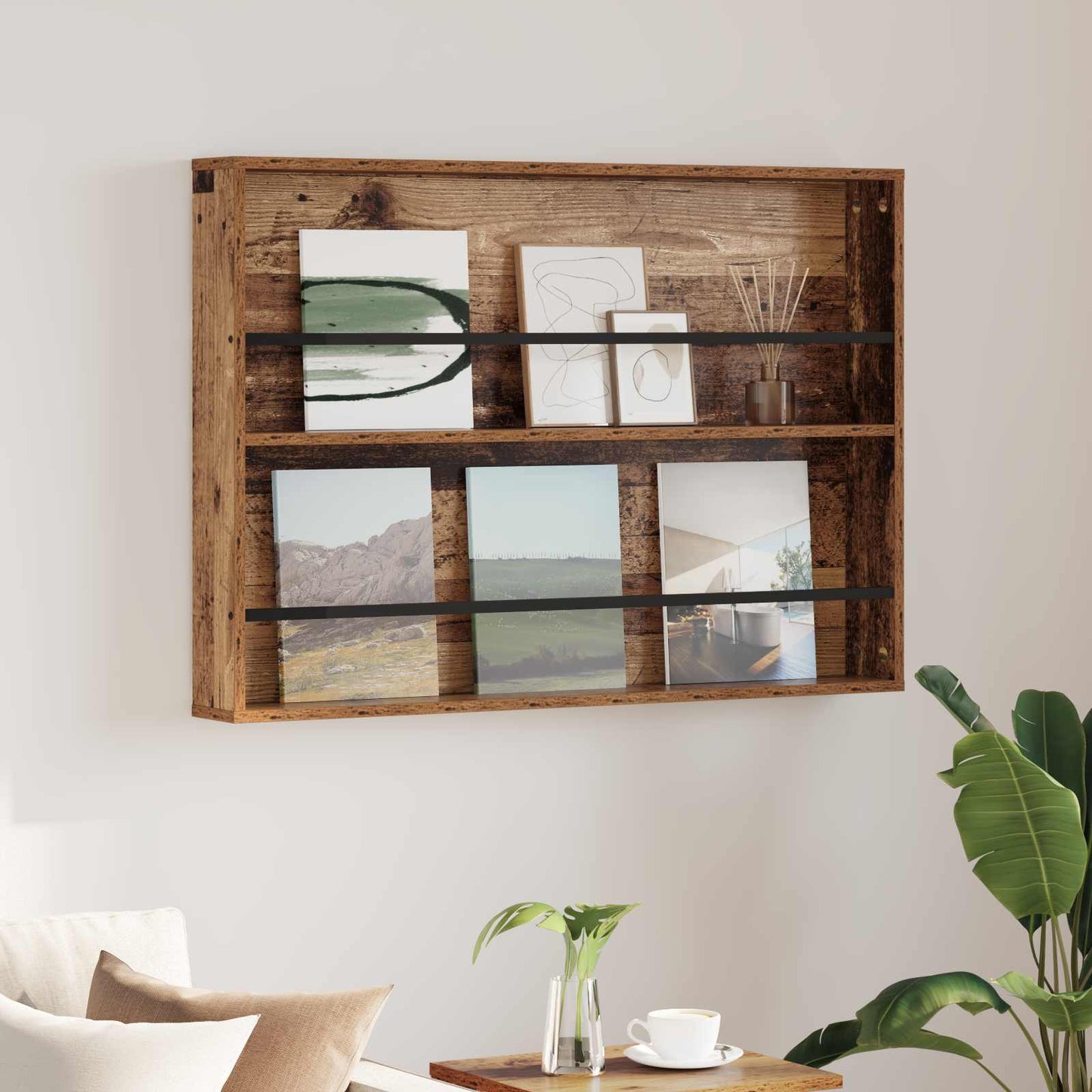 Magazine Rack Old Wood 100 x 12 x 70 cm Engineered Wood