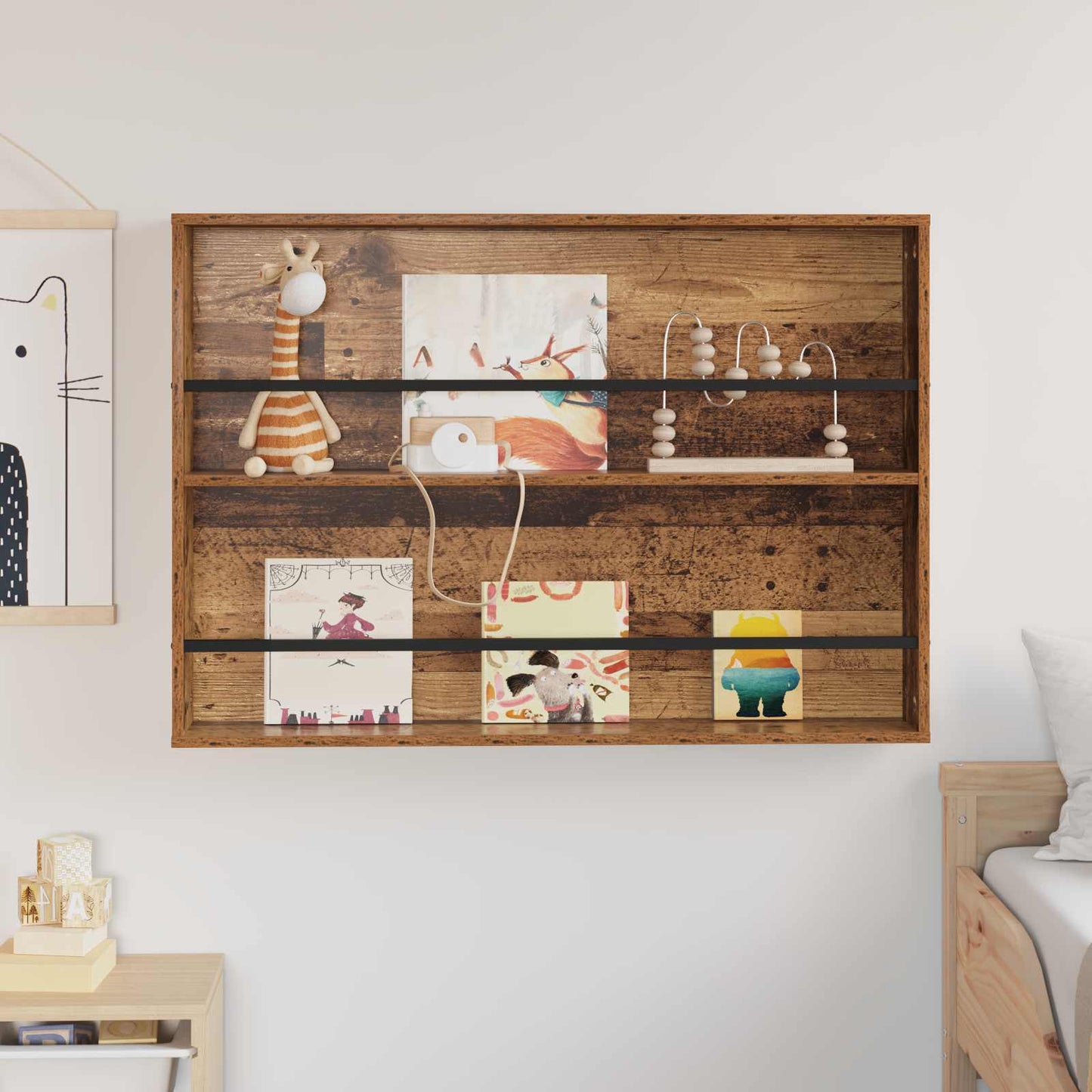 Magazine Rack Old Wood 100 x 12 x 70 cm Engineered Wood