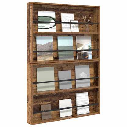 Magazine Rack 2 pcs Old Wood 100 x 12 x 70 cm Engineered Wood