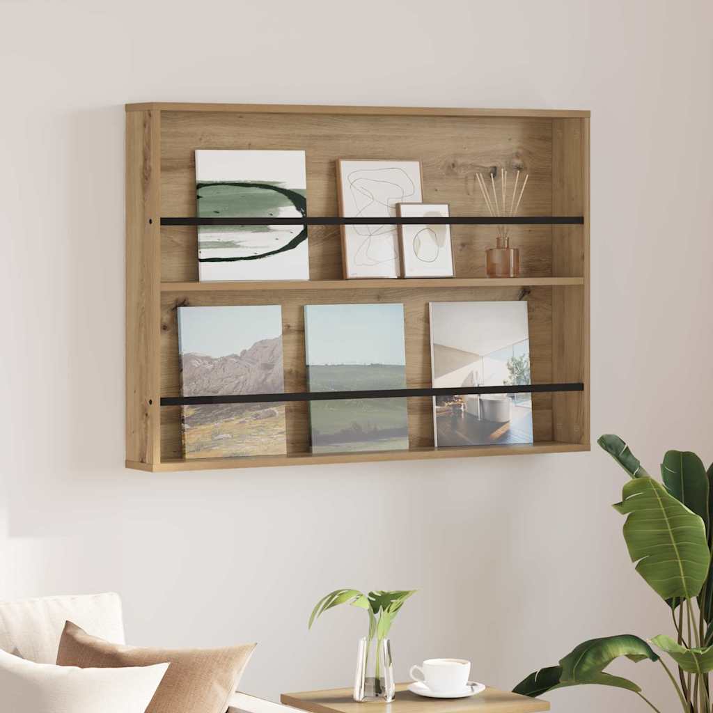 Magazine Rack Artisan Oak 100 x 12 x 70 cm Engineered Wood