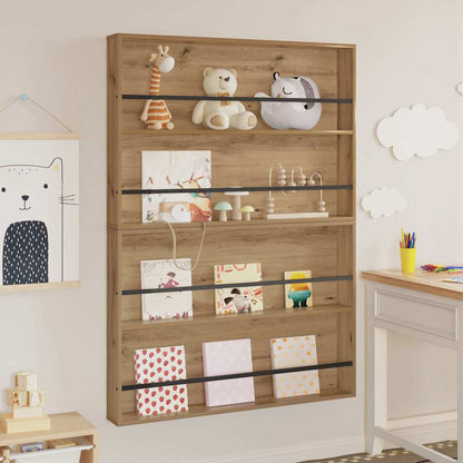 Magazine Rack with Shelf 2 pcs Artisan Oak 100 x 12 x 70 cm