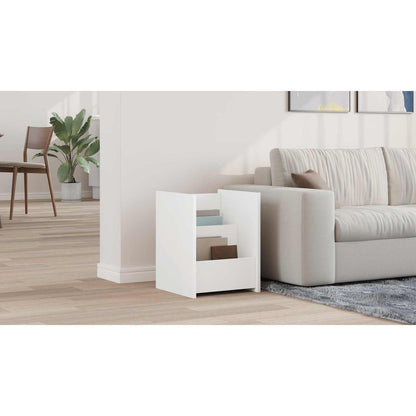 Magazine Rack with Shelf White 35 x 35 x 45 cm Engineered Wood