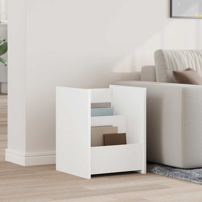 Magazine Rack with Shelf White 35 x 35 x 45 cm Engineered Wood